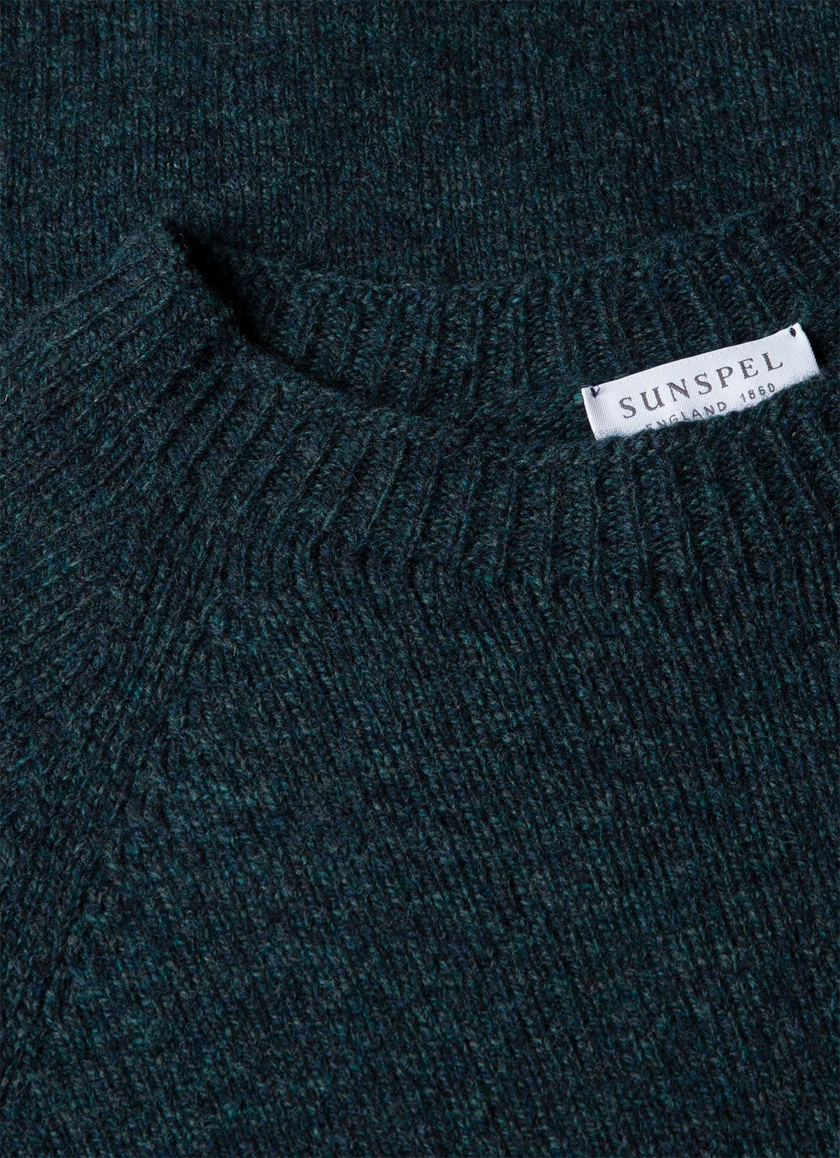Mens Lambswool Crew Neck Jumper In Dark Petrol Twist Mjum8066 Gniv