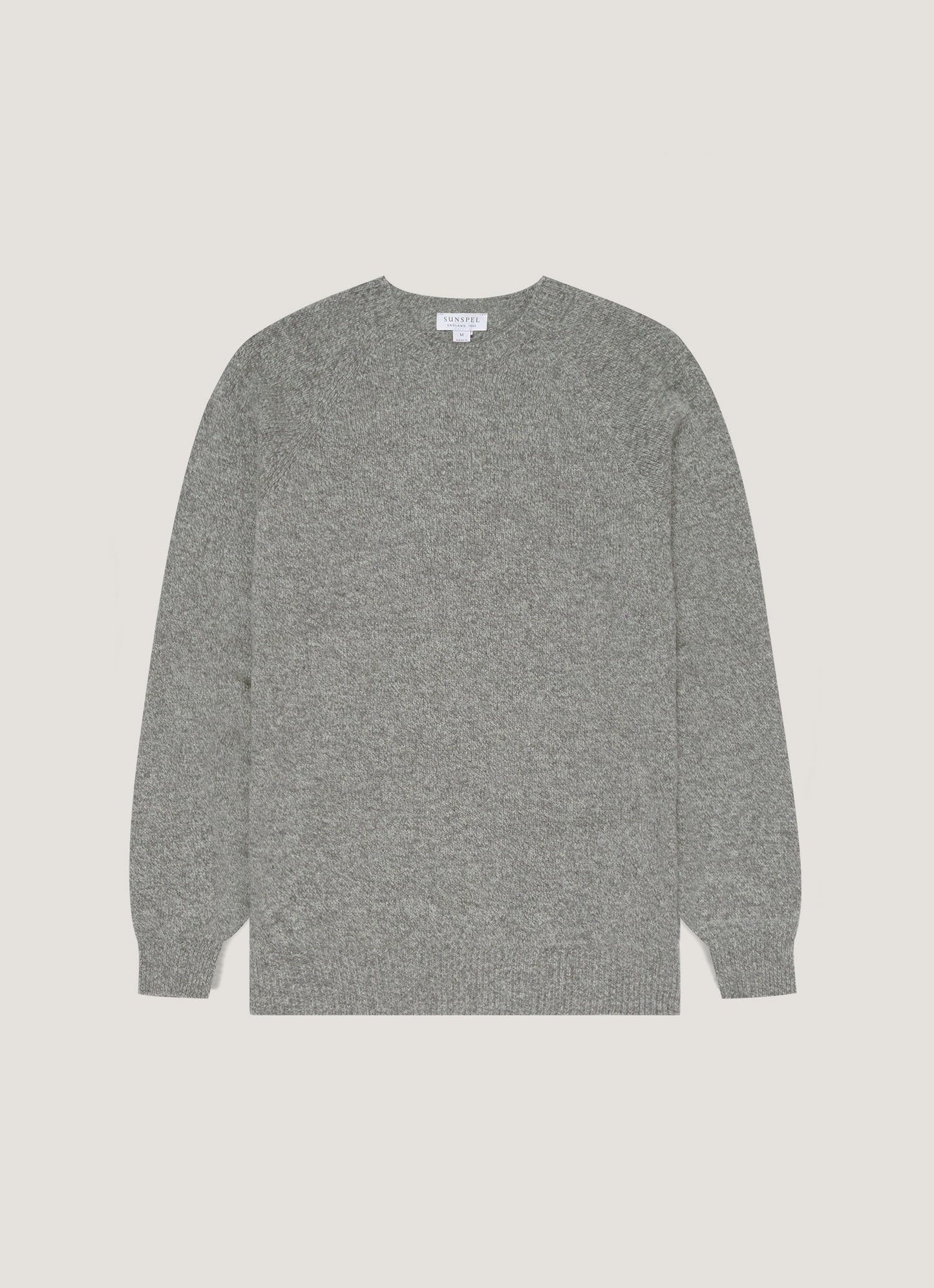 Mens Lambswool Crew Neck Jumper Grey Melange Mjum8066 Gyak