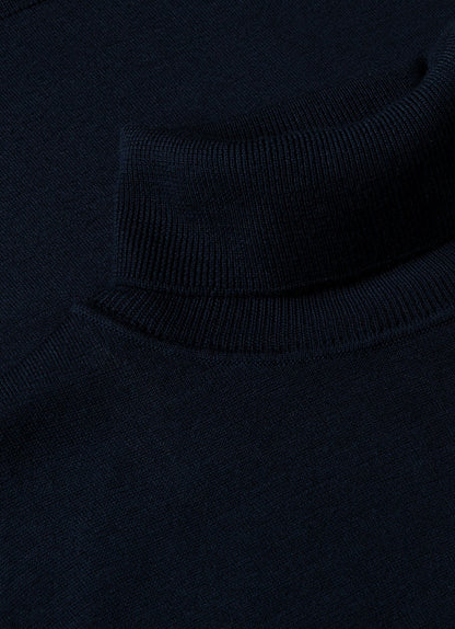 Men's Extra-Fine Merino Roll Neck in Light Navy