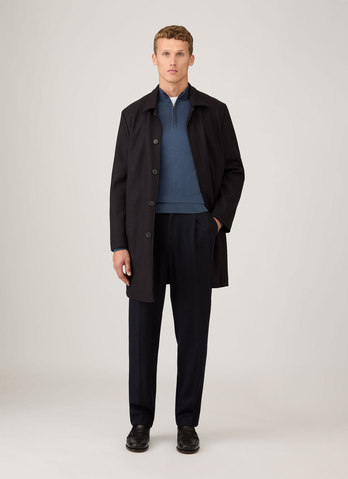 Mens Extra Fine Merino Zip Neck In Slate Blue Mjum8116 Buua