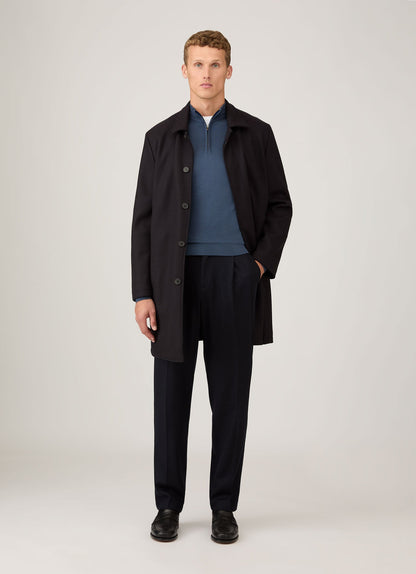 Mens Extra Fine Merino Zip Neck In Slate Blue Mjum8116 Buua