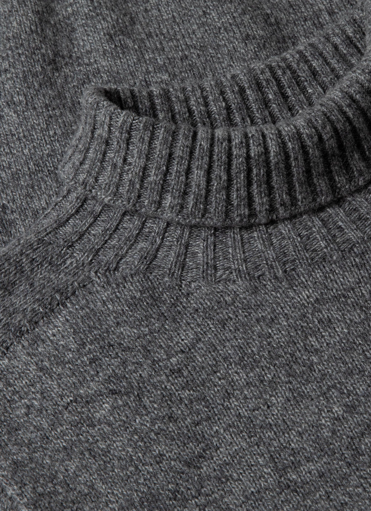 Mens Roll Neck Sweater In Mid Grey Melange
