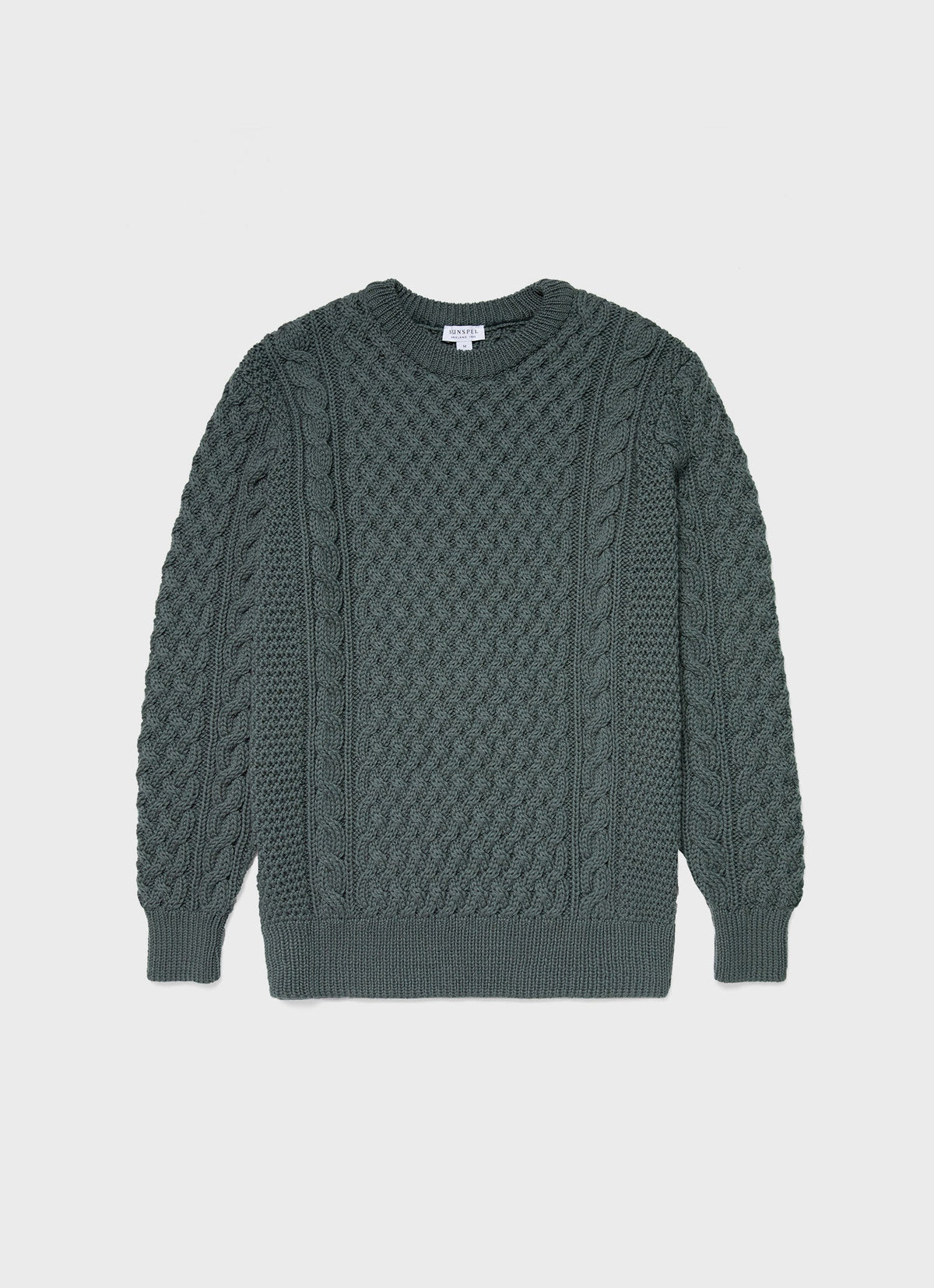 Men S Cable Jumper In Dove Grey