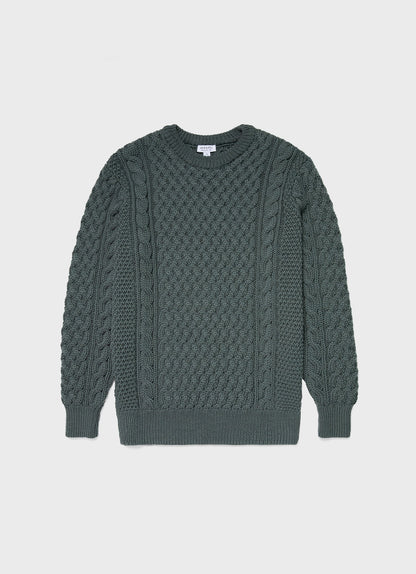 Men S Cable Jumper In Dove Grey