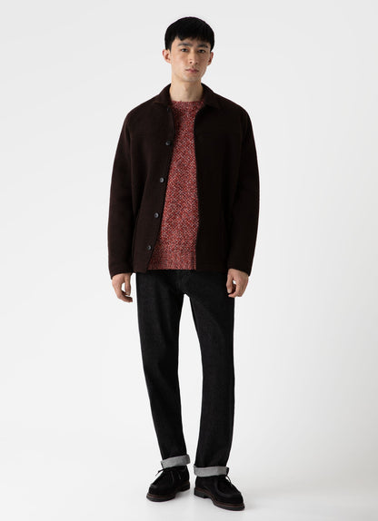 Mens Lambswool Textured Jumper In Magma Twist Mjum8214 Rdej