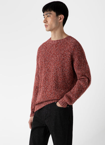 Mens Lambswool Textured Jumper In Magma Twist Mjum8214 Rdej