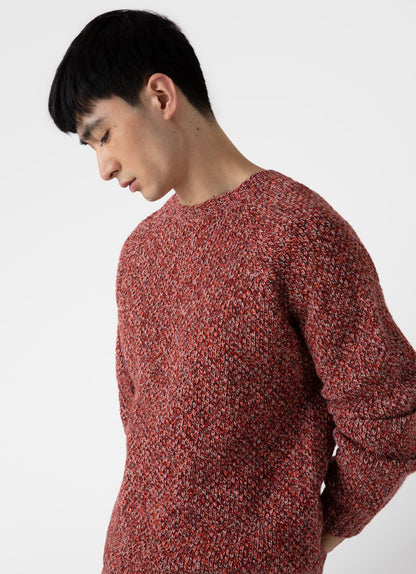 Mens Lambswool Textured Jumper In Magma Twist Mjum8214 Rdej
