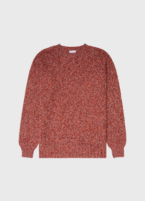 Mens Lambswool Textured Jumper In Magma Twist Mjum8214 Rdej