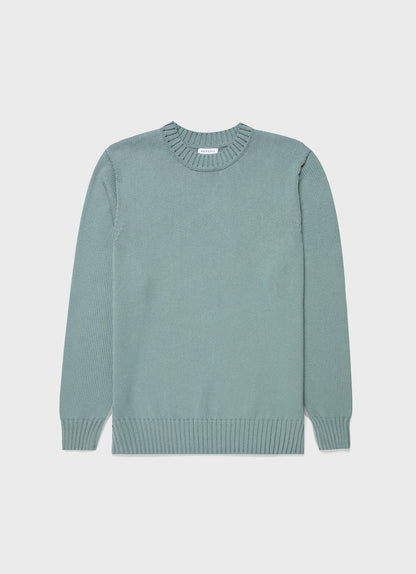 Men's Cotton Crew Neck Jumper in Smoke Green