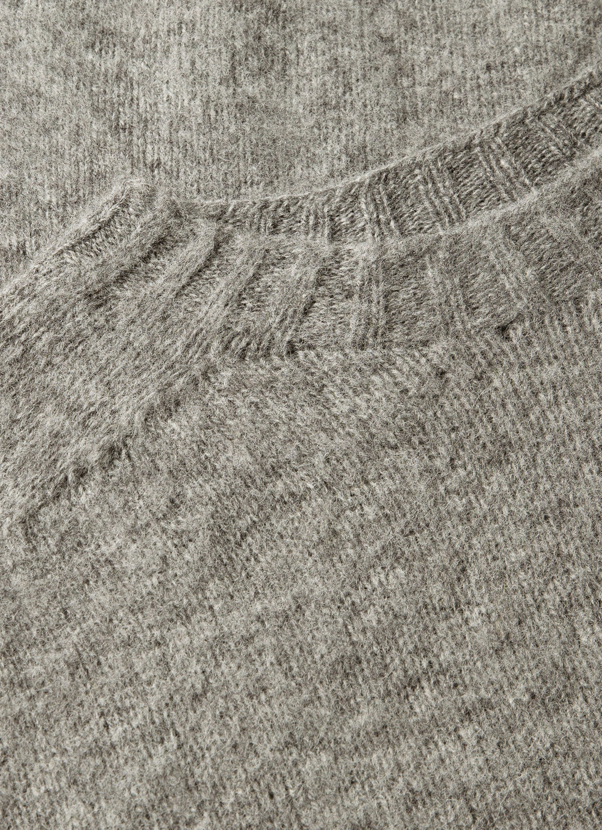 Mens Shetland Crew Neck Jumper In Mid Grey Melange Mjum8266 Gyak