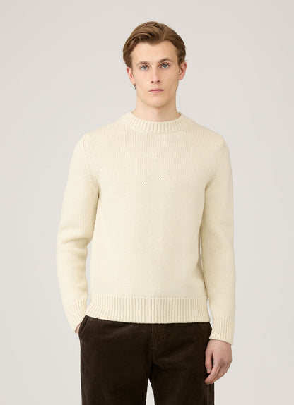 Mens Fisherman Jumper In Ecru Mjum8287 Whcr