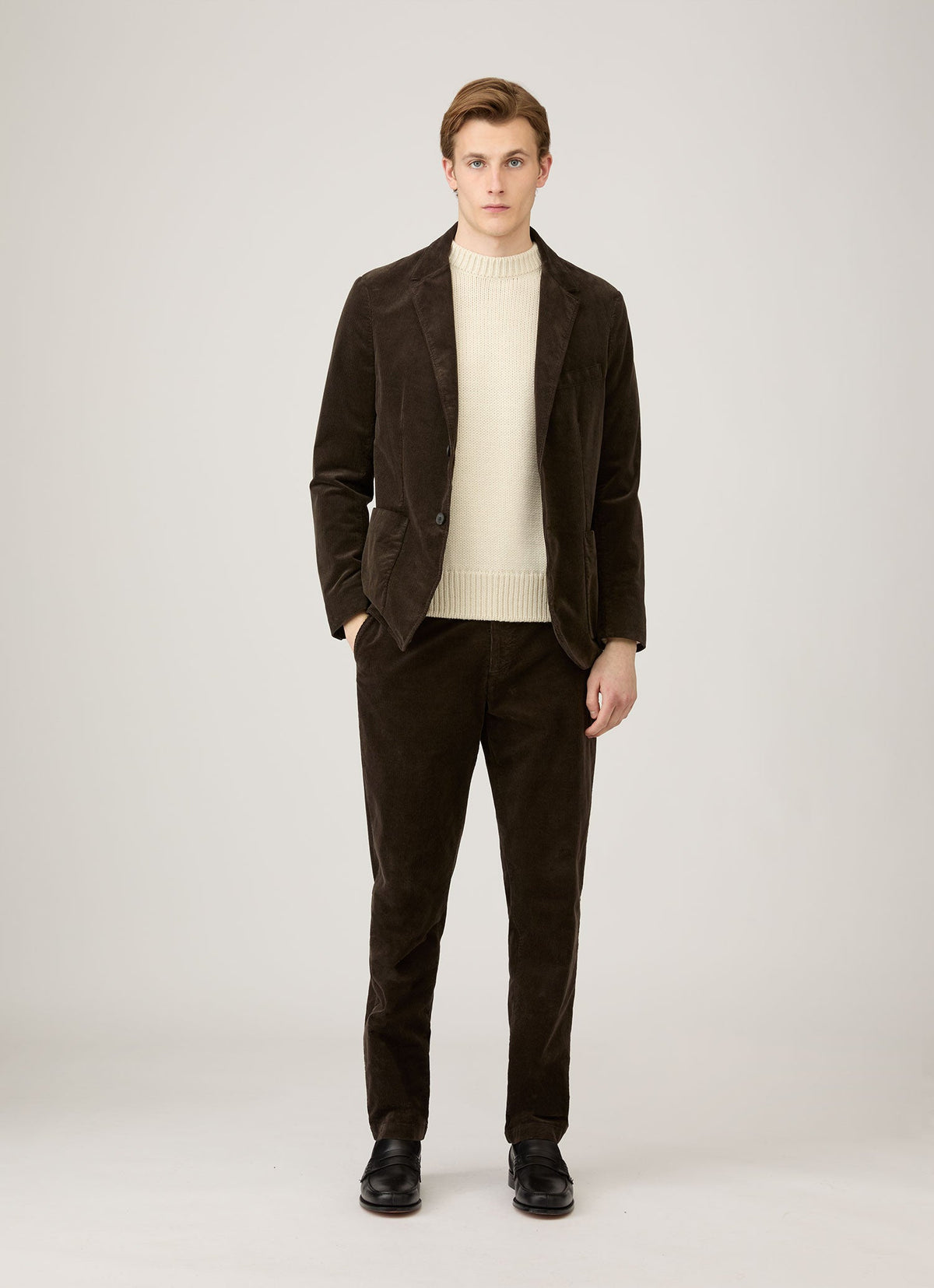 Mens Fisherman Jumper In Ecru Mjum8287 Whcr
