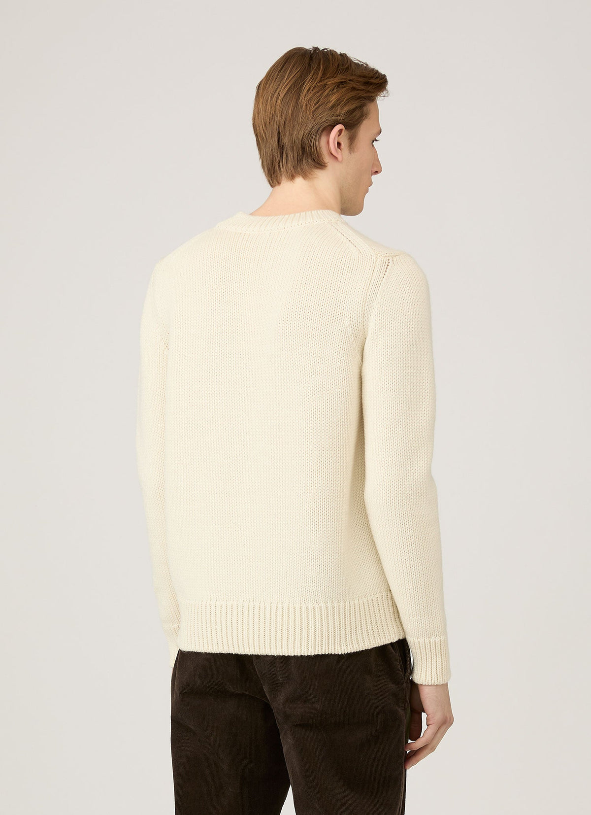 Mens Fisherman Jumper In Ecru Mjum8287 Whcr