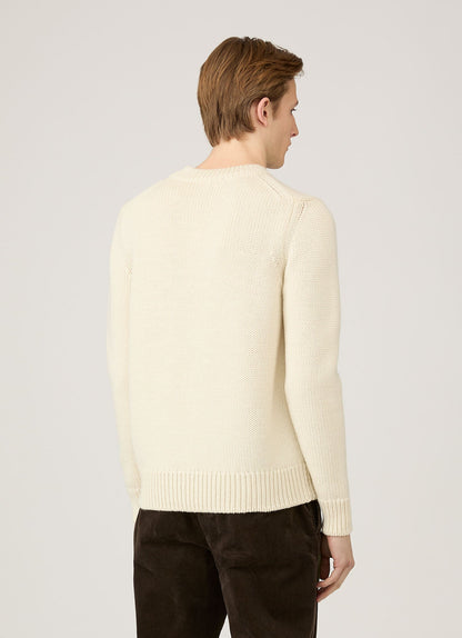 Mens Fisherman Jumper In Ecru Mjum8287 Whcr