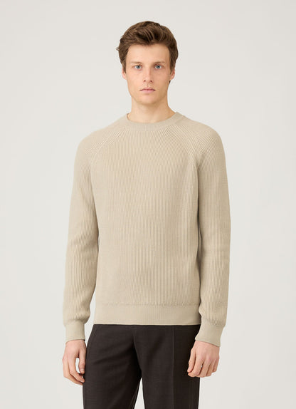 Mens Ribbed Jumper In Mink Mjum8288 Brgb