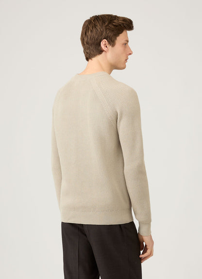 Mens Ribbed Jumper In Mink Mjum8288 Brgb