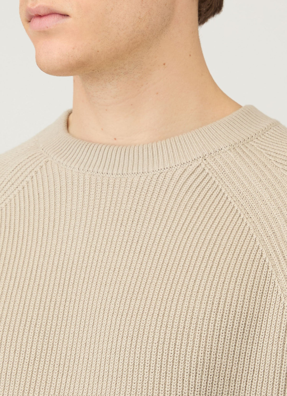 Mens Ribbed Jumper In Mink Mjum8288 Brgb