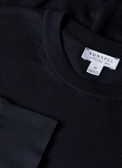 Mens Lightweight Cotton Jumper In Navy Mjum8314 Buaa