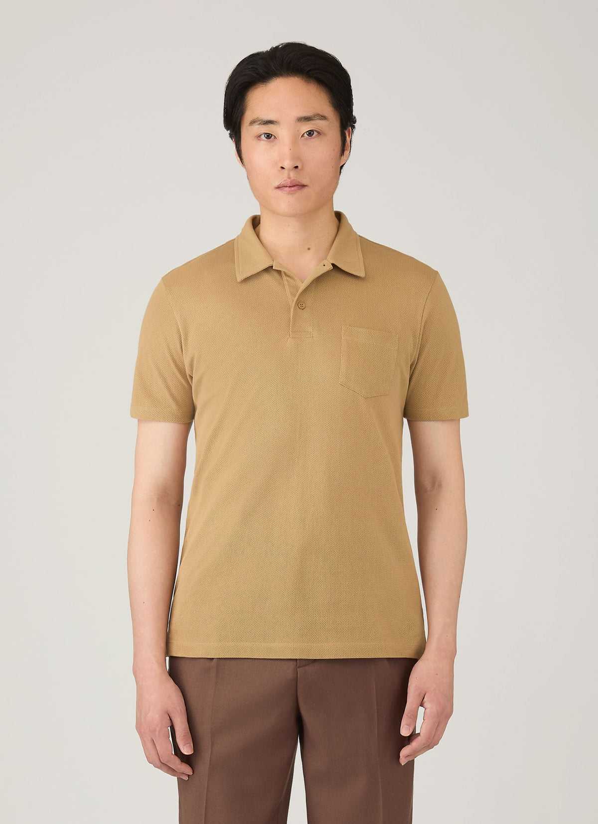 Mens Riviera Polo Shirt In Tan Mpol1026 Brgm