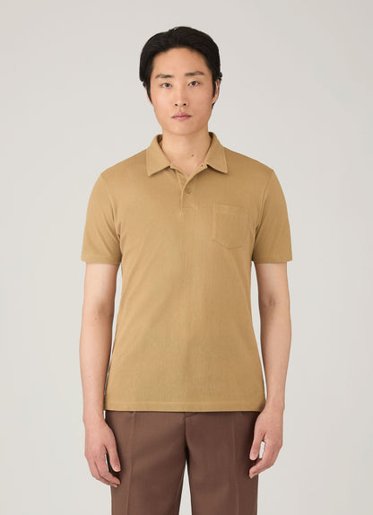 Mens Riviera Polo Shirt In Tan Mpol1026 Brgm