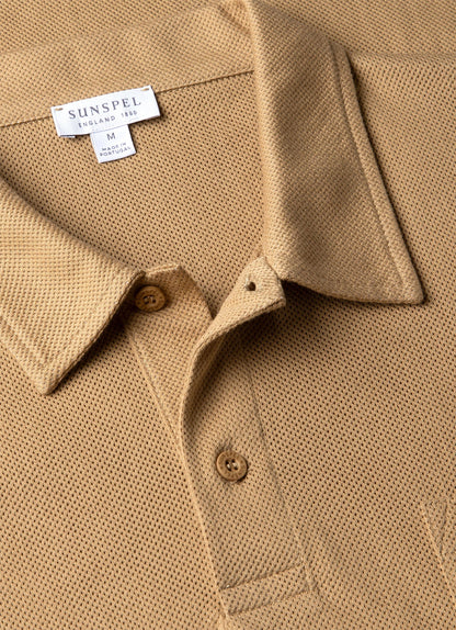 Mens Riviera Polo Shirt In Tan Mpol1026 Brgm
