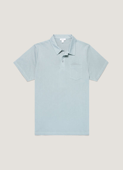 Mens Riviera Polo Shirt In Stone Blue Mpol1026 Buwt
