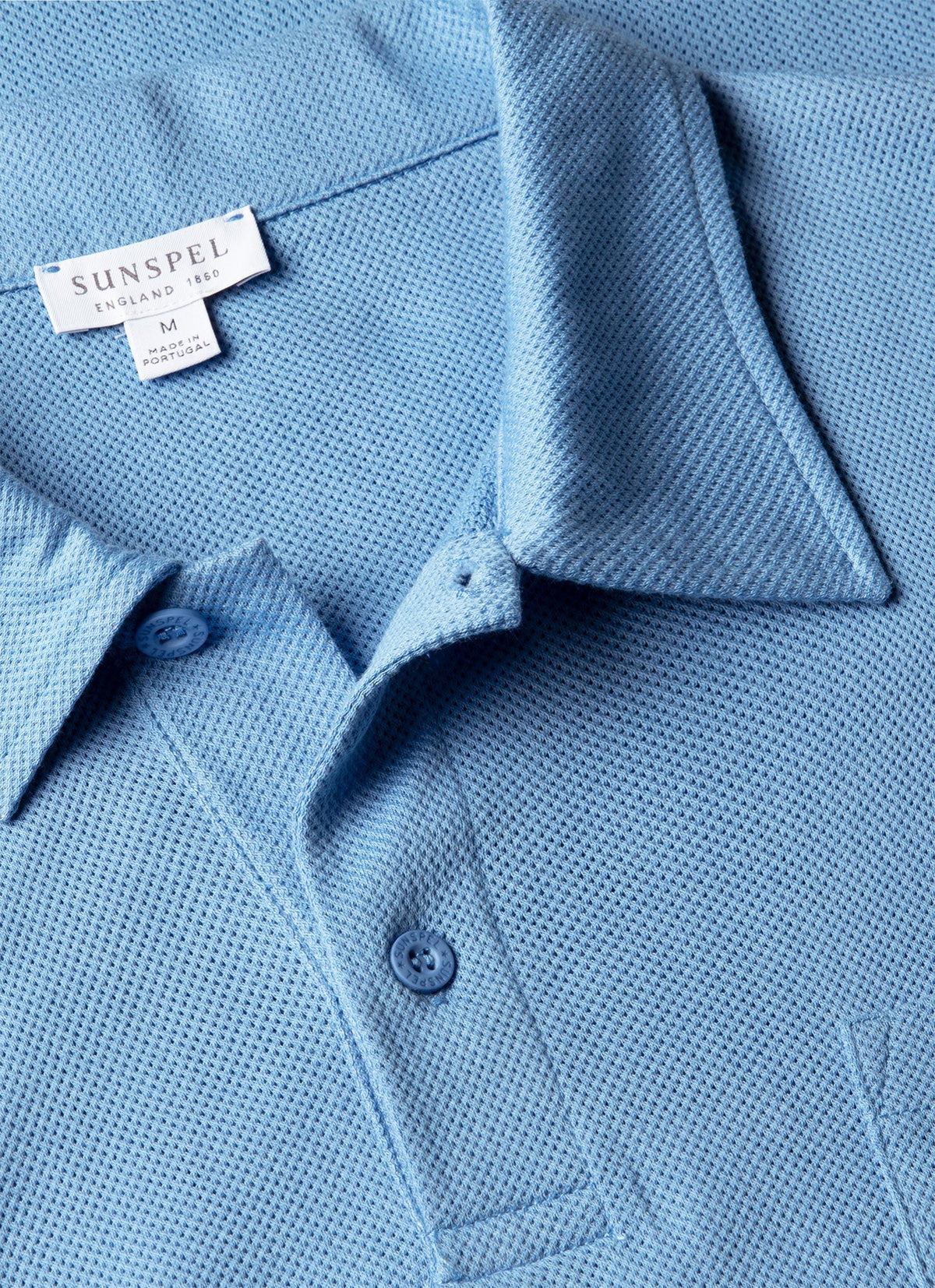 Mens Riviera Polo Shirt In Azure Blue Mpol1026 Buww