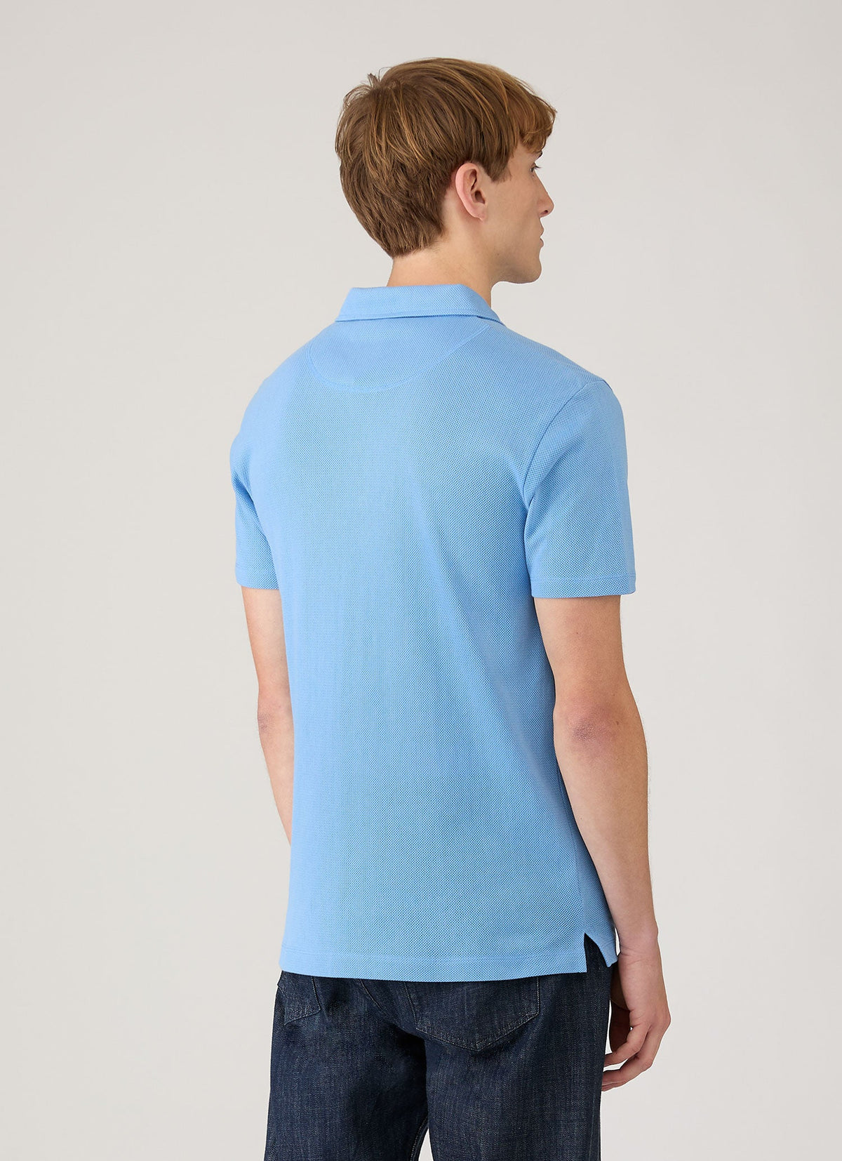 Mens Riviera Polo Shirt In Azure Blue Mpol1026 Buww