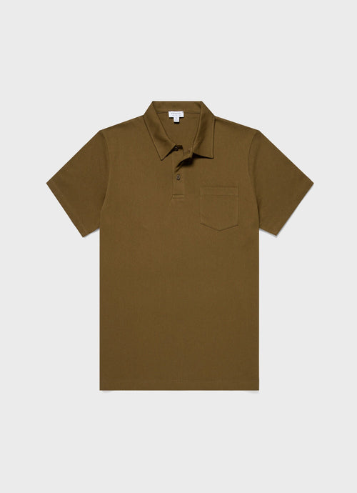 Mens Riviera Polo Shirt In Olive Green Mpol1026 Gnia