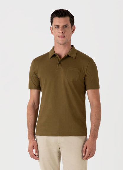 Mens Riviera Polo Shirt In Olive Green Mpol1026 Gnia