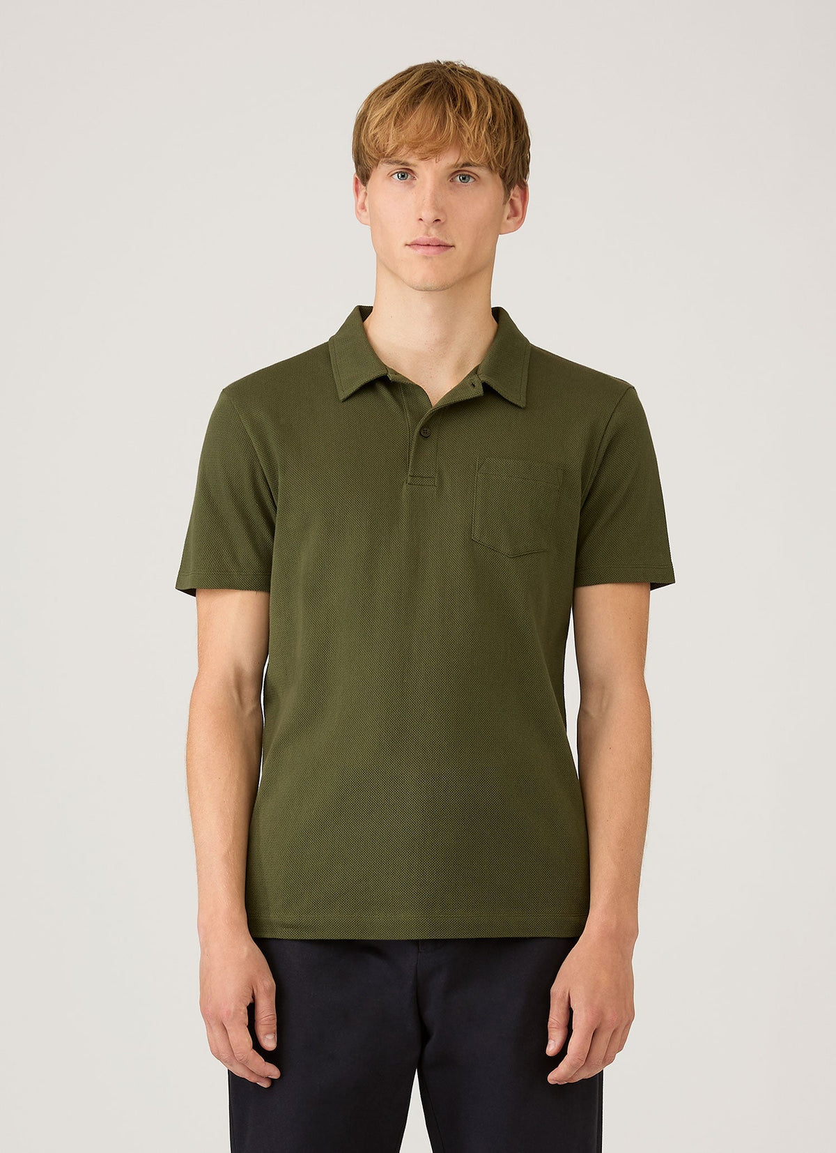 Mens Riviera Polo Shirt In Deep Olive Mpol1026 Gniz