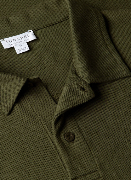 Mens Riviera Polo Shirt In Deep Olive Mpol1026 Gniz