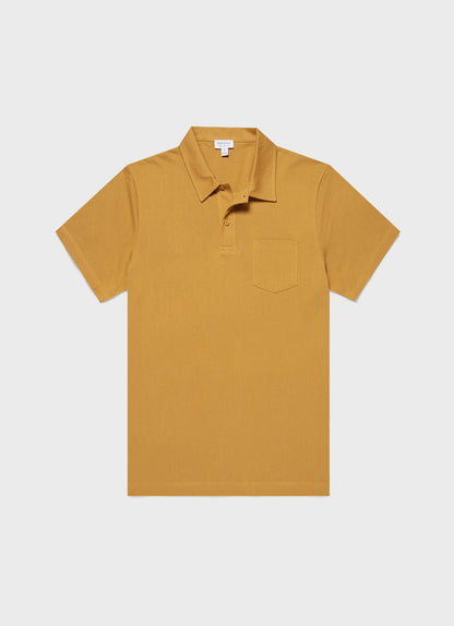 Mens Riviera Polo Shirt In Mustard Mpol1026 Ylbe