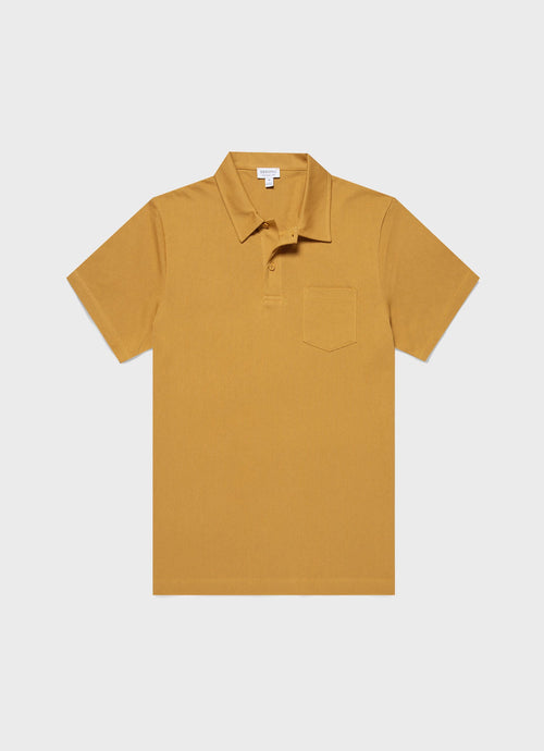 Mens Riviera Polo Shirt In Mustard Mpol1026 Ylbe