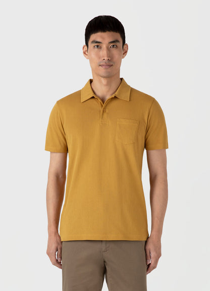 Mens Riviera Polo Shirt In Mustard Mpol1026 Ylbe