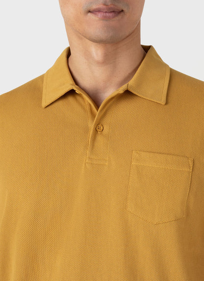 Mens Riviera Polo Shirt In Mustard Mpol1026 Ylbe