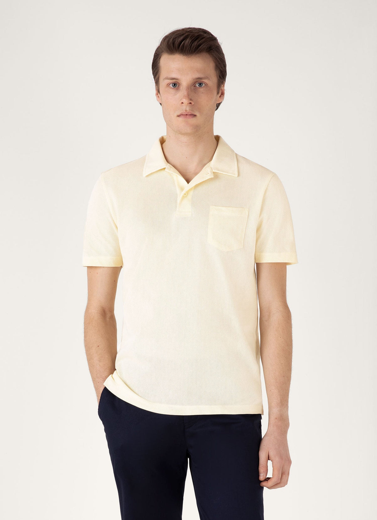 Mens Riviera Polo Shirt In Buttermilk Mpol1026 Ylbg