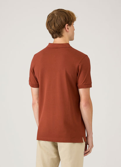 Men's Piqué Polo Shirt in Rust