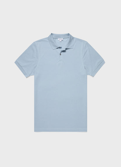Mens Pique Polo Shirt In Blue Mist Mpol1028 Buvq