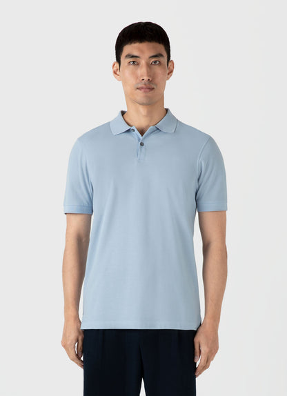 Mens Pique Polo Shirt In Blue Mist Mpol1028 Buvq