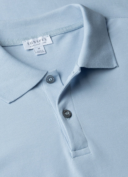 Mens Pique Polo Shirt In Blue Mist Mpol1028 Buvq