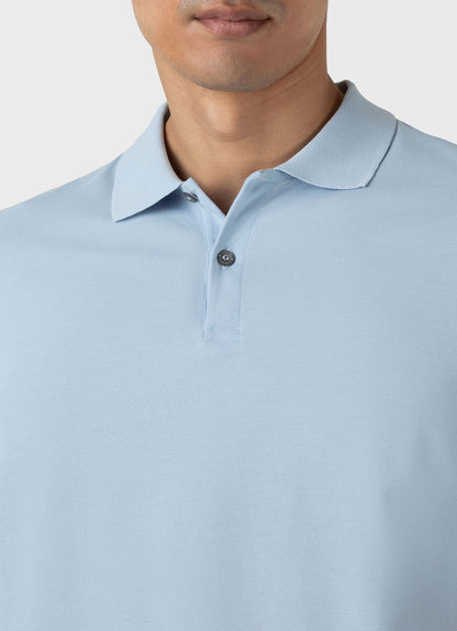 Mens Pique Polo Shirt In Blue Mist Mpol1028 Buvq
