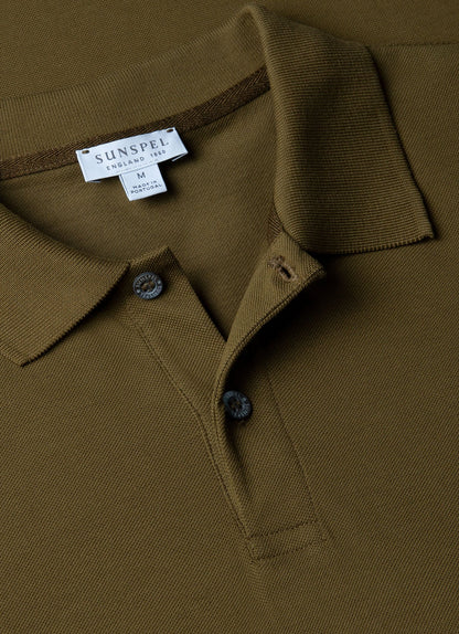 Men's Piqué Polo Shirt in Olive Green