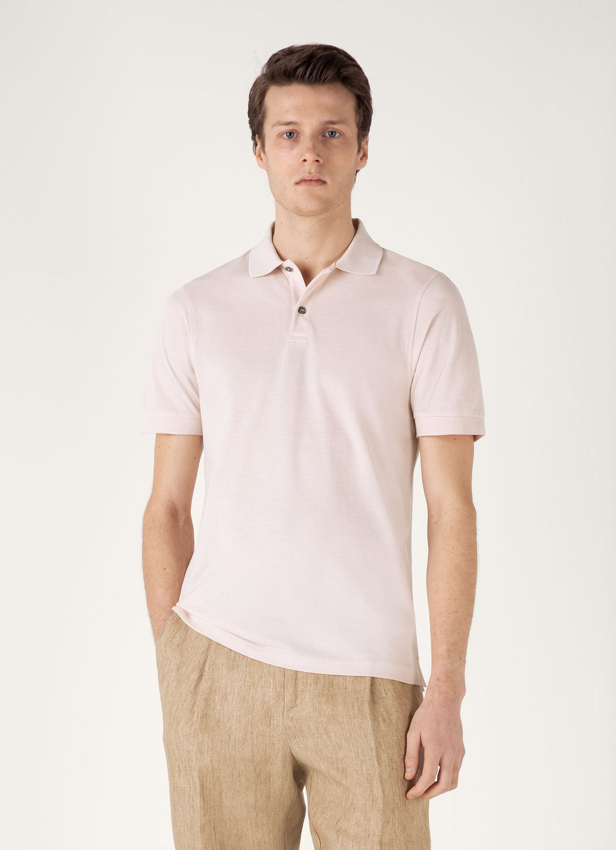 Mens Pique Polo Shirt In Pastel Pink Mpol1028 Pkbl