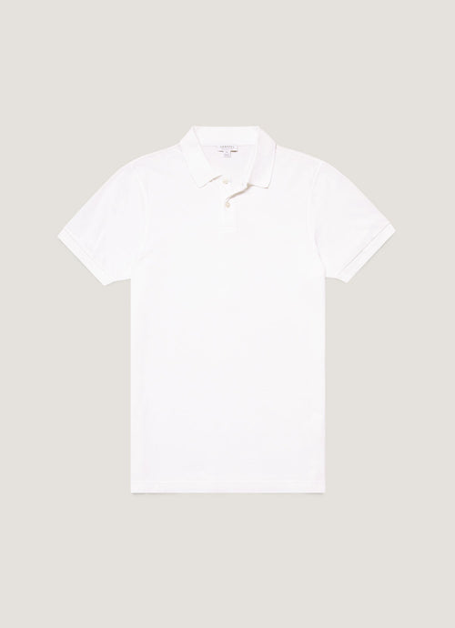 Mens Cotton Pique Polo Shirt White Mpol1028