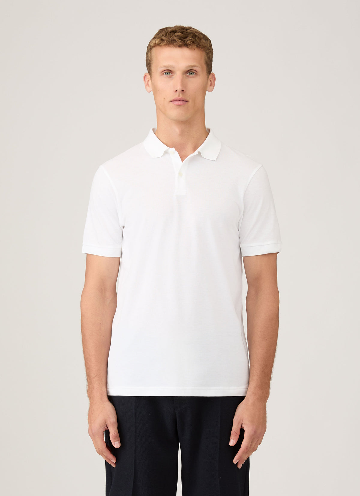 Mens Cotton Pique Polo Shirt White Mpol1028
