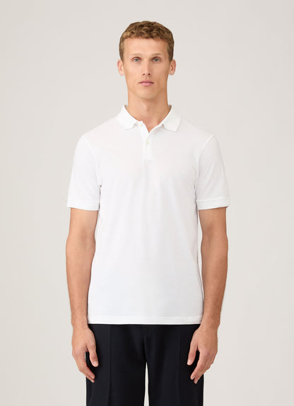 Mens Cotton Pique Polo Shirt White Mpol1028