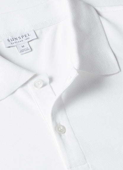 Mens Cotton Pique Polo Shirt White Mpol1028