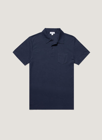 Mens Sea Island Cotton Riviera Polo Shirt In Navy
