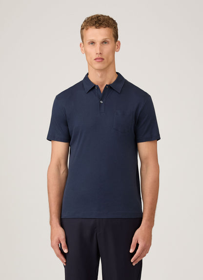 Mens Sea Island Cotton Riviera Polo Shirt In Navy